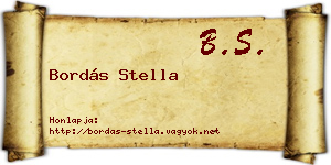 Bordás Stella névjegykártya